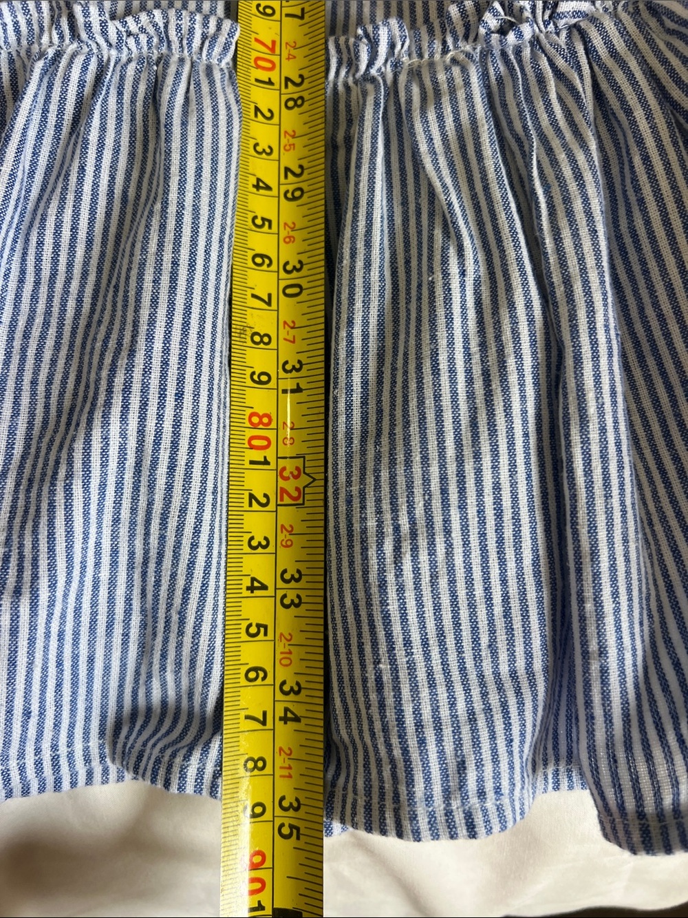 Womens Blue Striped Button-Front Ruffle Hem Dress - Picture 7 of 9